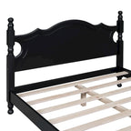 Estructura de cama de plataforma retro de madera blanca/negra - Matrimonial y Queen, 1 persona / 2 personas