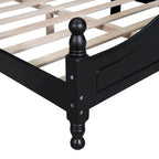 Estructura de cama de plataforma retro de madera blanca/negra - Matrimonial y Queen, 1 persona / 2 personas