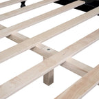 Estructura de cama de plataforma retro de madera blanca/negra - Matrimonial y Queen, 1 persona / 2 personas