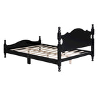 Estructura de cama de plataforma retro de madera blanca/negra - Matrimonial y Queen, 1 persona / 2 personas
