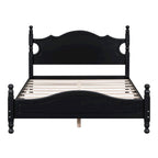 Estructura de cama de plataforma retro de madera blanca/negra - Matrimonial y Queen, 1 persona / 2 personas