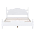 Estructura de cama de plataforma retro de madera blanca/negra - Matrimonial y Queen, 1 persona / 2 personas