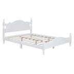 Estructura de cama de plataforma retro de madera blanca/negra - Matrimonial y Queen, 1 persona / 2 personas