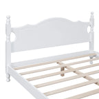 Estructura de cama de plataforma retro de madera blanca/negra - Matrimonial y Queen, 1 persona / 2 personas