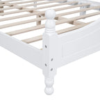 Estructura de cama de plataforma retro de madera blanca/negra - Matrimonial y Queen, 1 persona / 2 personas