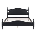 Estructura de cama de plataforma retro de madera blanca/negra - Matrimonial y Queen, 1 persona / 2 personas