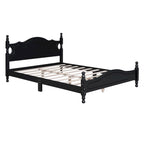 Estructura de cama de plataforma retro de madera blanca/negra - Matrimonial y Queen, 1 persona / 2 personas