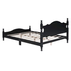 Estructura de cama de plataforma retro de madera blanca/negra - Matrimonial y Queen, 1 persona / 2 personas