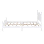 Estructura de cama de plataforma retro de madera blanca/negra - Matrimonial y Queen, 1 persona / 2 personas