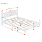 Estructura de cama de plataforma retro de madera blanca/negra - Matrimonial y Queen, 1 persona / 2 personas