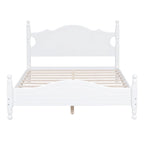 Estructura de cama de plataforma retro de madera blanca/negra - Matrimonial y Queen, 1 persona / 2 personas