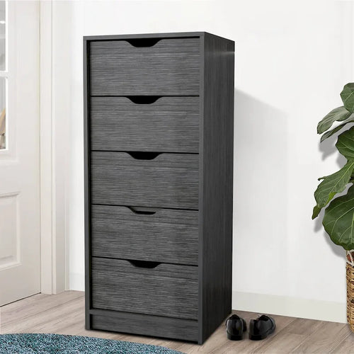 Vintage Minimalist Vertical Storage Dresser with 5 Drawers