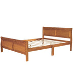 Cama de plataforma Queen con cabecero y pie de cama – Espresso / Roble