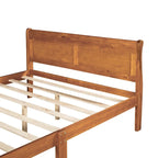 Cama de plataforma Queen con cabecero y pie de cama – Espresso / Roble