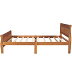 Cama de plataforma Queen con cabecero y pie de cama – Espresso / Roble