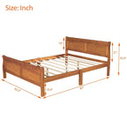 Cama de plataforma Queen con cabecero y pie de cama – Espresso / Roble