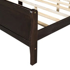 Cama de plataforma Queen con cabecero y pie de cama – Espresso / Roble
