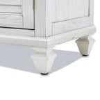 Cómoda blanca de 6 cajones y 2 puertas, estilo costero envejecido, para 1