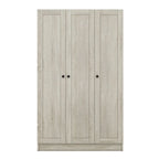 Armario con persiana de 3 puertas, estilo persiana, individual, gris