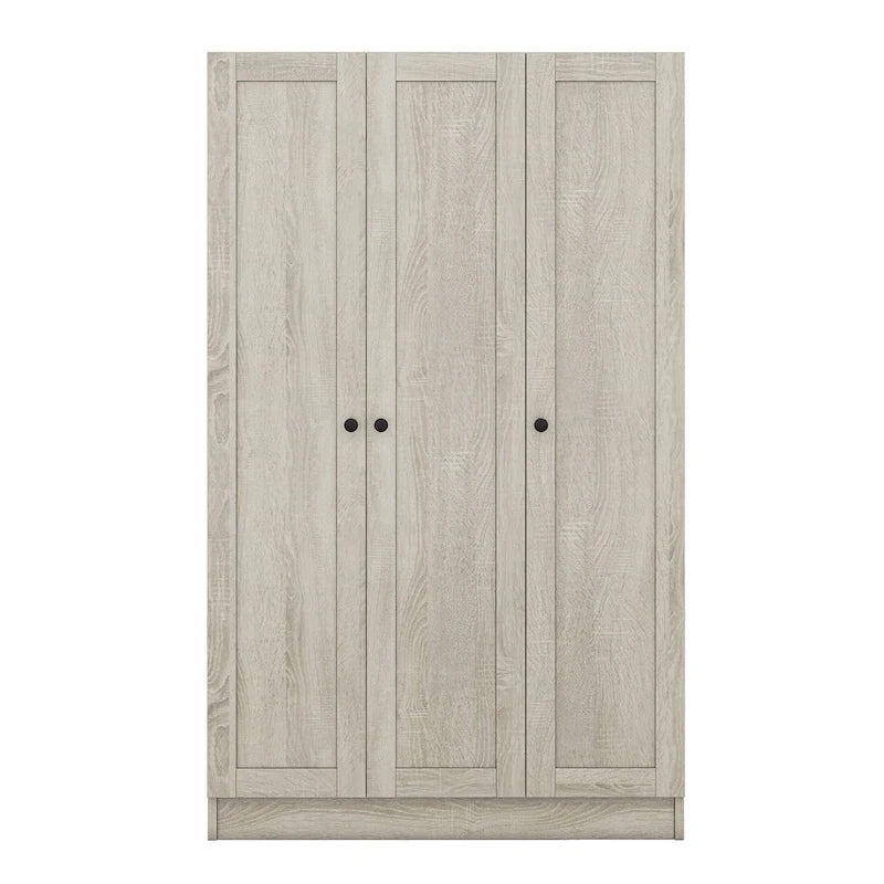 Armario con persiana de 3 puertas, estilo persiana, individual, gris