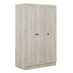 Armario con persiana de 3 puertas, estilo persiana, individual, gris