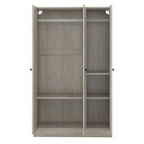 Armario con persiana de 3 puertas, estilo persiana, individual, gris