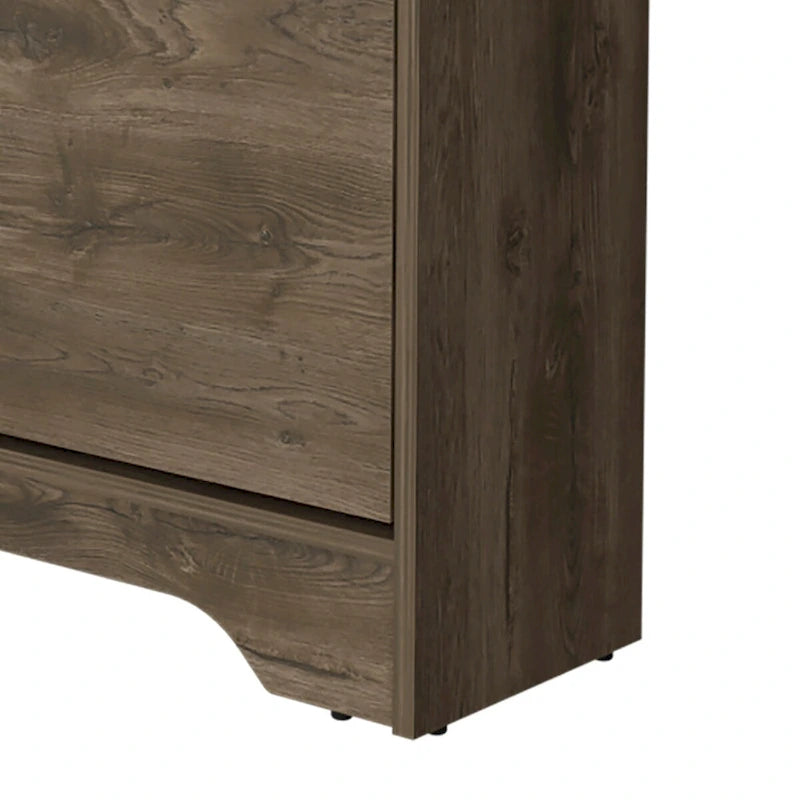 Zapatero de madera con 2 cajones abatibles y un estante superior