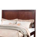 Cama Queen Cerezo / Marrón Claro – Cabecero de 2 paneles, estructura de madera, capacidad para 1 o 2 personas