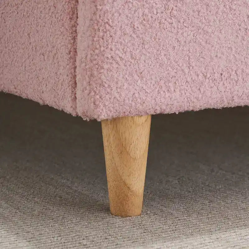 Cama Plataforma Sherpa Rosa / Azul / Beige con Cabecero – Individual (1 Persona)
