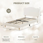 Cama Plataforma Sherpa Rosa / Azul / Beige con Cabecero – Individual (1 Persona)