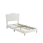 Cama Plataforma Sherpa Rosa / Azul / Beige con Cabecero – Individual (1 Persona)