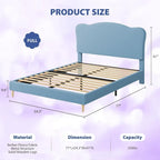 Cama Plataforma Sherpa Rosa / Azul / Beige con Cabecero – Individual (1 Persona)