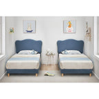 Cama Plataforma Sherpa Rosa / Azul / Beige con Cabecero – Individual (1 Persona)