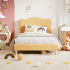 Cama Plataforma Sherpa Rosa / Azul / Beige con Cabecero – Individual (1 Persona)