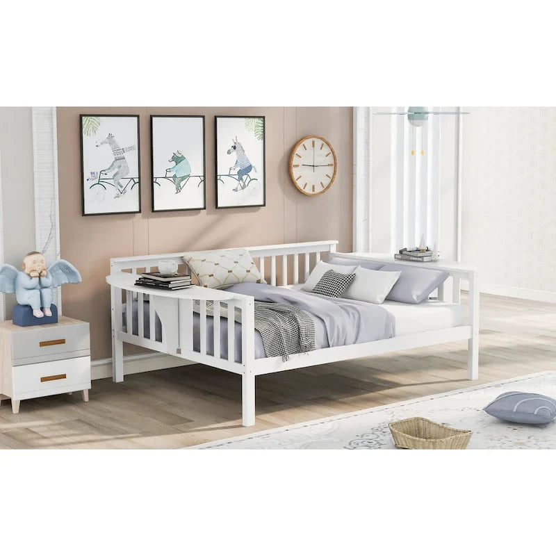 Estructura de diván de tamaño completo | Blanco / Espresso / Gris | Sofá y cama | Capacidad para 1