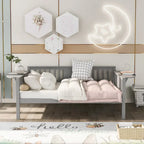 Estructura de diván de tamaño completo | Blanco / Espresso / Gris | Sofá y cama | Capacidad para 1