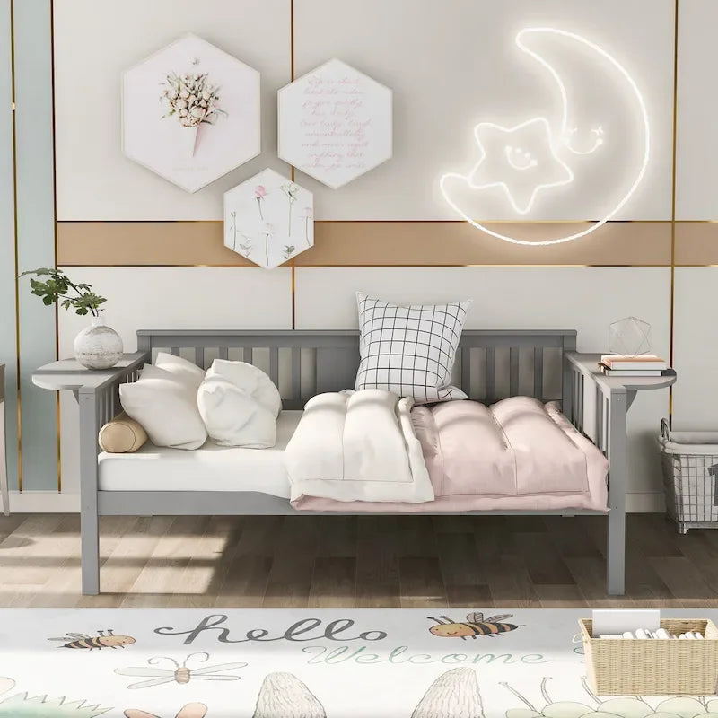 Estructura de diván de tamaño completo | Blanco / Espresso / Gris | Sofá y cama | Capacidad para 1