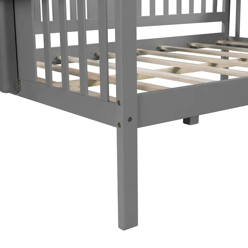 Estructura de diván de tamaño completo | Blanco / Espresso / Gris | Sofá y cama | Capacidad para 1