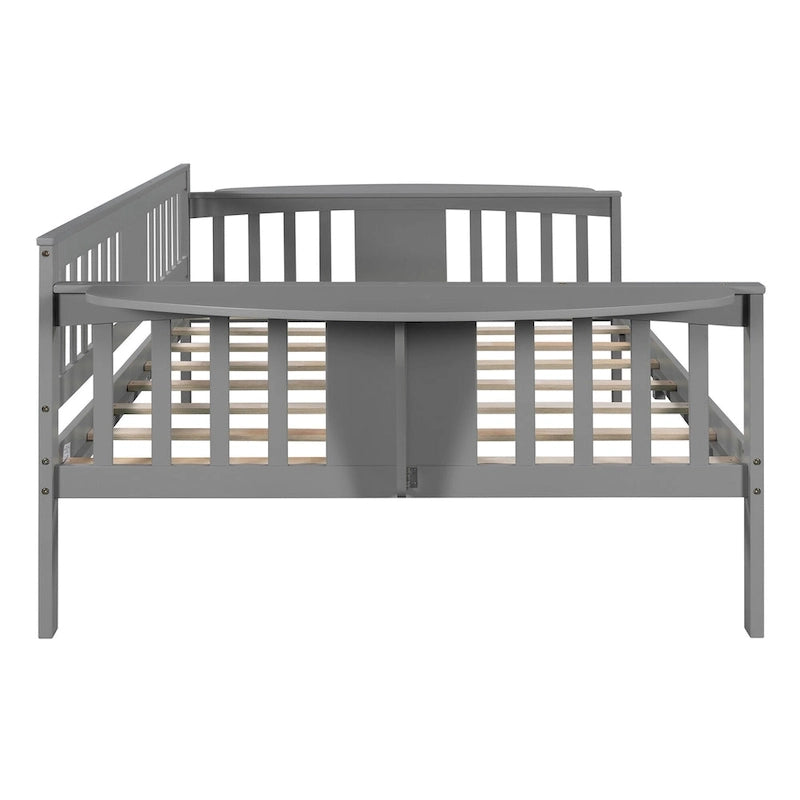 Estructura de diván de tamaño completo | Blanco / Espresso / Gris | Sofá y cama | Capacidad para 1
