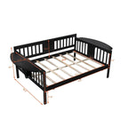 Estructura de diván de tamaño completo | Blanco / Espresso / Gris | Sofá y cama | Capacidad para 1