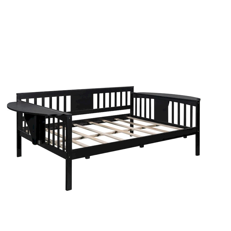 Estructura de diván de tamaño completo | Blanco / Espresso / Gris | Sofá y cama | Capacidad para 1