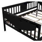 Estructura de diván de tamaño completo | Blanco / Espresso / Gris | Sofá y cama | Capacidad para 1