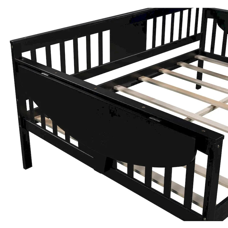 Estructura de diván de tamaño completo | Blanco / Espresso / Gris | Sofá y cama | Capacidad para 1