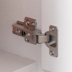 Vitrina de Cristal Blanca con Cajones y Puertas con Cerradura, 1 Persona
