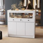 Vitrina de Cristal Blanca con Cajones y Puertas con Cerradura, 1 Persona