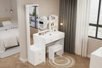 Makeup Vanity Desk with Mirror and Lights, Dressing Table for Bedroom