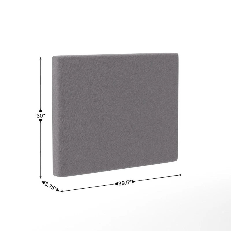 Cabecero tapizado gris/beige con estación de carga – para 1-2 personas