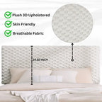 Cama con plataforma tapizada 3D White Dove de felpa – Individual / Matrimonial / Queen, 1 persona