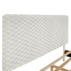 Cama con plataforma tapizada 3D White Dove de felpa – Individual / Matrimonial / Queen, 1 persona