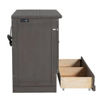Cama Murphy Queen estilo gabinete blanca/gris con cajón, capacidad para 1 o 2 personas